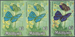 ** Malaysia: 1970, Butterflies $5 'Narathura Centaurus Centaurus' Horizontal Imperforate PROGRESSIVE PR - Maleisië (1964-...)