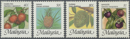 ** Malaysia: 1986, Fruits Four Different Stamps 40c. To $1 In IMPERFORATE PROOFS With Smaller Descripti - Maleisië (1964-...)