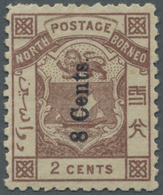 * Nordborneo: 1883 "8 Cents" On 2c. Red-brown, Mounted Mint With Large Part Orig. Gum, Fresh And Fine. - North Borneo (...-1963)