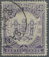 O Nordborneo: 1883, Coat Of Arms 50c. Violet Fine Used With Part SAN(dakan) Cds., SG. £ 275 - Bornéo Du Nord (...-1963)