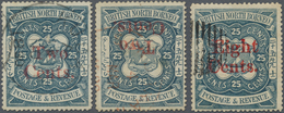 O Nordborneo: 1890, Coat Of Arms 25c. Indigo With Surcharges 'Two Cents' (normal And INVERTED) And 'Ei - Nordborneo (...-1963)