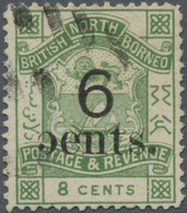 O Nordborneo: 1891, Coat Of Arms 8c. Yellow-green (Postage&Revenue) Surcharged In Black '6 Cents.' Wit - Bornéo Du Nord (...-1963)