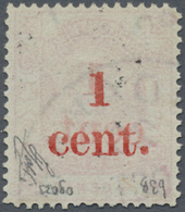 O Nordborneo: 1892, Coat Of Arms 4c. Rose-pink With Red Surcharge '1 Cent.' On Front And ON BACK, Fine - Borneo Del Nord (...-1963)