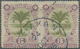 O Nordborneo: 1894 3c. Olive-green & Dull Purple Horizontal Pair, IMPERFORATED BETWEEN, Neatly Cancell - Nordborneo (...-1963)