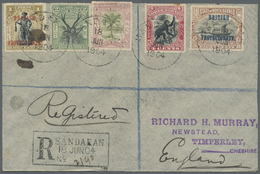 Br Nordborneo: 1904. Registered Envelope To England Bearing SG 95, 2c Black And Green, SG 97, 3c Green - North Borneo (...-1963)