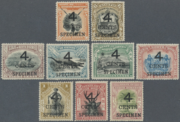 */** Nordborneo: 1899, Pictorial And Coat Of Arms Definitives Set Of 12 Surcharged '4 CENTS' And Addition - Bornéo Du Nord (...-1963)