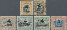 * Nordborneo: 1899, Pictorial And Coat Of Arms Definitives Set Of 15 Surcharged '4 CENTS' Incl. 50c. B - North Borneo (...-1963)