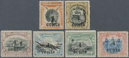 * Nordborneo: 1904/1905, Pictorial And Coat Of Arms Definitives Surcharged Locally '4 Cents' Complete - North Borneo (...-1963)