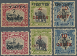 * Nordborneo: 1916, Pictorial Definitives Set Of Three With 2c. On 3c., 4c. On 6c. And 10c. On 12c. An - North Borneo (...-1963)