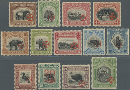 * Nordborneo: 1916, Pictorial Definitives With CROSS Opt. In Vermilion (thick Shiny Ink) Complete Set - Noord Borneo (...-1963)