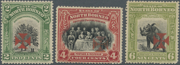 * Nordborneo: 1916, Pictorial Definitives With CROSS Opt. In Vermilion Three Values Incl. 2c., 4c. And - Noord Borneo (...-1963)