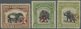 * Nordborneo: 1916, Pictorial Definitives With CROSS Opt. In Shades Of Carmine (matt Ink) Three Values - North Borneo (...-1963)