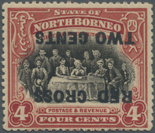 * Nordborneo: 1918, Pictorial Definitive 4c. 'The Sultan Of Sulu Etc.' With INVERTED Opt. 'RED CROSS T - North Borneo (...-1963)