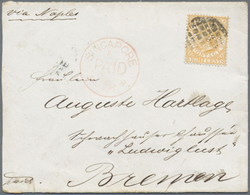 Br Singapur: 1881 Cover From Singapore To Bremen, Germany 'via Naples' Franked By 1867 8c. Orange With - Singapur (...-1959)