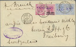Br Singapur: 1895 Cover From Singapore To Freiburg, Switzerland 'per French Mail' Franked By Straits Se - Singapore (...-1959)