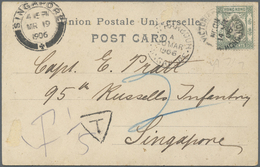 Br Singapur: 1906. Picture Post Card Of 'The Peak Tramway' Addressed To 'Capt. Pratt, 95th Russells Inf - Singapore (...-1959)