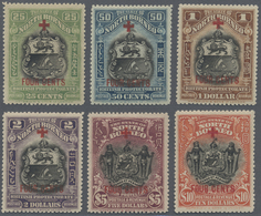 * Nordborneo: 1918, Pictorial And Coat Of Arms Definitives With Opt. Of A Red Cross And 'FOUR CENTS' C - North Borneo (...-1963)