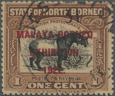 O Nordborneo: 1922, Malaya-Borneo Exhibition 1c. 'Malayan Tapir' With Opt. Variety 'BORNEQ' Fine Used - North Borneo (...-1963)