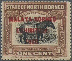 * Nordborneo: 1922, Malaya-Borneo Exhibition 1c. 'Malayan Tapir' With Opt. Variety 'EXHIBITICN.' With - North Borneo (...-1963)