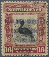 O Nordborneo: 1922, Malaya-Borneo Exhibition 16c. 'Rhinoceros Hornbill' With Opt. Variety 'Stop After - Noord Borneo (...-1963)