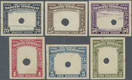 * Nordborneo: 1939, Pictorial And Coat Of Arms Definitives Set Of 14 (no 8c.) In Imperf. PLATE PROOFS - Noord Borneo (...-1963)