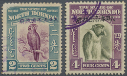 O Nordborneo: Japanese Occupation,  1942, 2 C. With Violet Overprint And 4 C. With Black Ovpt., Both U - North Borneo (...-1963)