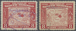 O Nordborneo: Japanese Occupation,  1942, 8 C. With Violet Resp. Black Overprint, Both Used (SG Cat. £ - Noord Borneo (...-1963)