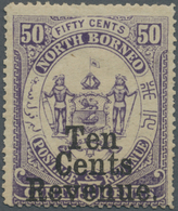 * Nordborneo - Stempelmarken: 1886, Coat Of Arms Definitive 50c. Violet With Opt. 'Ten Cents Revenue' - Bornéo Du Nord (...-1963)