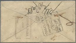 Br Singapur: 1852 Cover From Singapore To Calcutta Per "Pekin", Bearing On The Reverse Red Trisected Da - Singapore (...-1959)