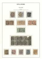 O/Brfst Singapur: 1856-1868 Small Collection Of 20 Indian QV Stamps And Short Set Of Five Straits Settlement - Singapore (...-1959)