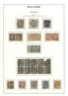 O/Brfst Singapur: 1856-1868 Small Collection Of 20 Indian QV Stamps And Short Set Of Five Straits Settlement - Singapur (...-1959)