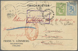 Br Singapur: 1928 "DEAD LETTER OFFICE SINGAPORE/16 MAY 28" Double Oval Datestamp In Red On Postcard Fro - Singapur (...-1959)