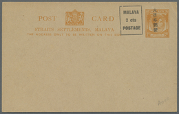 GA Singapur: General Issues, 1942, Stationery Carc KGVI 2 C. Orange W. "Dainipponyubin In Kanji" + Boxe - Singapore (...-1959)