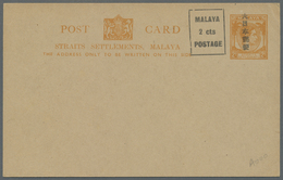 GA Singapur: General Issues, 1942, Stationery Carc KGVI 2 C. Orange W. "Dainipponyubin In Kanji" + Boxe - Singapur (...-1959)