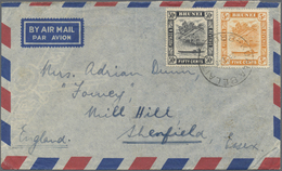 Br Brunei: 1948, 5 C Orange And 50 C Black, Mixed Franking On Airmail Cover (small Faults) From KUALA B - Brunei (1984-...)