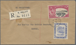 Br Brunei: 1950, Registered Letter With 8c Silver Jubilee And 15c River Form KUALA BELAIT To The Britis - Brunei (1984-...)