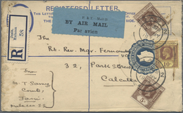 GA Malaiische Staaten - Straits Settlements: 1934, Registration Envelope KGV Uprated KGV 5 C. (2), 10 C - Straits Settlements