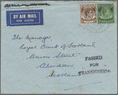 Br Malaiische Staaten - Straits Settlements: 1939, Airmail Letter Bearing 5 And 50 C. Georg VI Addresse - Straits Settlements