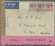 Br Malaiische Staaten - Straits Settlements: 1940, Airmail Cover Bearing 5,10 And 40 C. KGVI Addressed - Straits Settlements