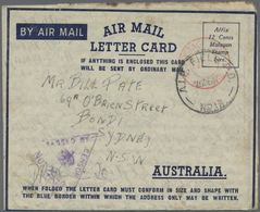 GA Malaiische Staaten - Straits Settlements: 1941, Airmail Stationery Sent, Without Stamp, By Field Pos - Straits Settlements