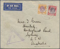 Br/ Malaiische Staaten - Straits Settlements: 1941, Airmail Letter Franked With 25 And 30 C. Georg VI Se - Straits Settlements