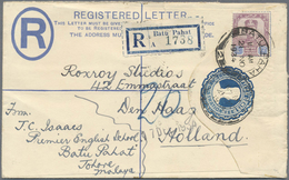 GA Malaiische Staaten - Johor: 1934, 12c. Dull Purple/blue Uprating A Registered Stationery Envelope 15 - Johore