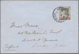 Br Malaiische Staaten - Kelantan: 1921, 4c. Black/red, Single Franking On Cover From "PASIR PUTEH 9 MY - Kelantan