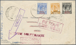 Br Malaiische Staaten - Kelantan: 1950, Letter From KANTAN Addressed To Kanagawa, Japan Bearing 1c And - Kelantan