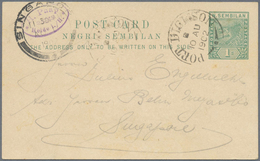 GA Malaiische Staaten - Negri Sembilan: 1902, Stationery Card 1c. Green, Used From "PORT DICKSON 10 AU - Negri Sembilan