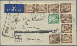 Br Malaiische Staaten - Negri Sembilan: 1939, 2c. Green And Eight Copies 5c. Brown, 42c. Rate On Airmai - Negri Sembilan