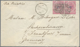 Br Malaiische Staaten - Penang: 1886, 4c. Rose, Horiz. Pair With Chop Mark "FORWRDED BY BOUSTEAD & CO., - Penang