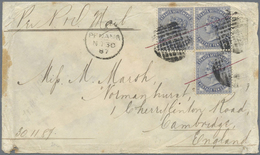 Br Malaiische Staaten - Penang: 1887, 10c. Slate, Three Copies On Cover To Cambridge/England, Oblit. By - Penang