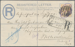 GA Malaiische Staaten - Penang: 1895, 8c. Orange Uprating A Registered Stationery Envelope QV 5c. Blue - Penang