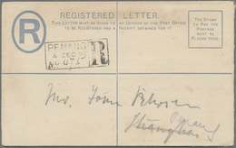 GA Malaiische Staaten - Penang: 1895, 10c. On 24c. Green Uprating A Registered Stationery Envelope QV 5 - Penang